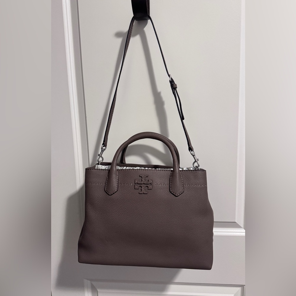 Tory Burch McGraw Leather Triple Compartment Bag